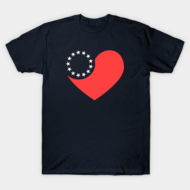 1776 Flag Heart T-Shirt by Etopix